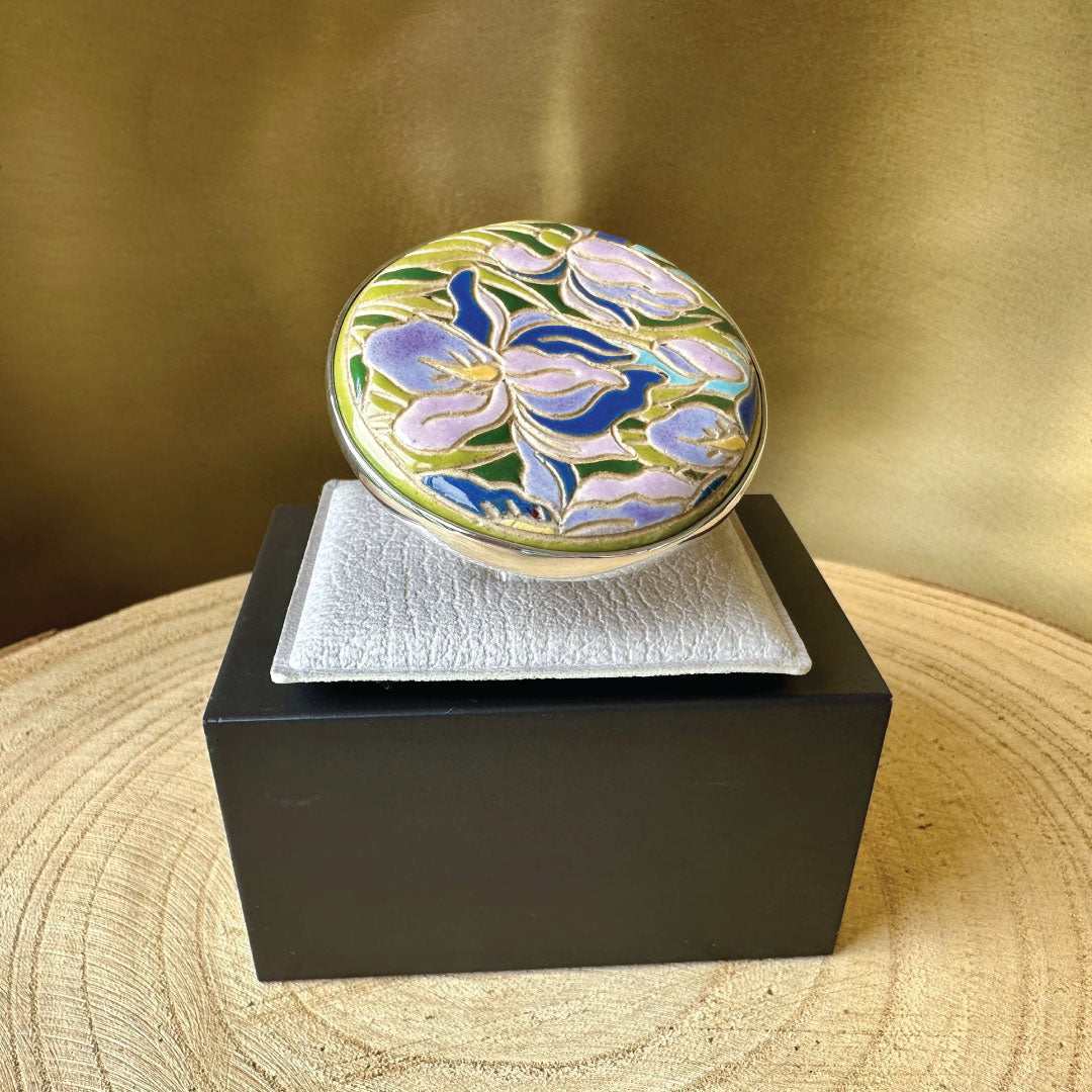 Agot Costa Rican Design Handcrafted Sterling Silver 925 & Handmade Flower Ceramic Ring Size 7.25