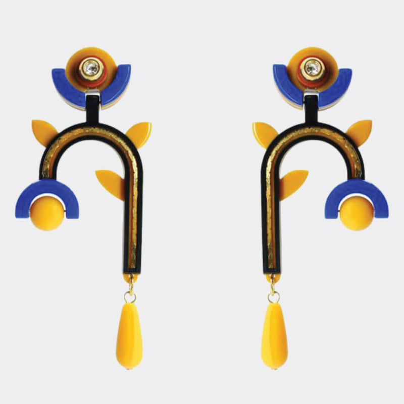 Gissa Brazilian Acrylic Drop Post Earrings