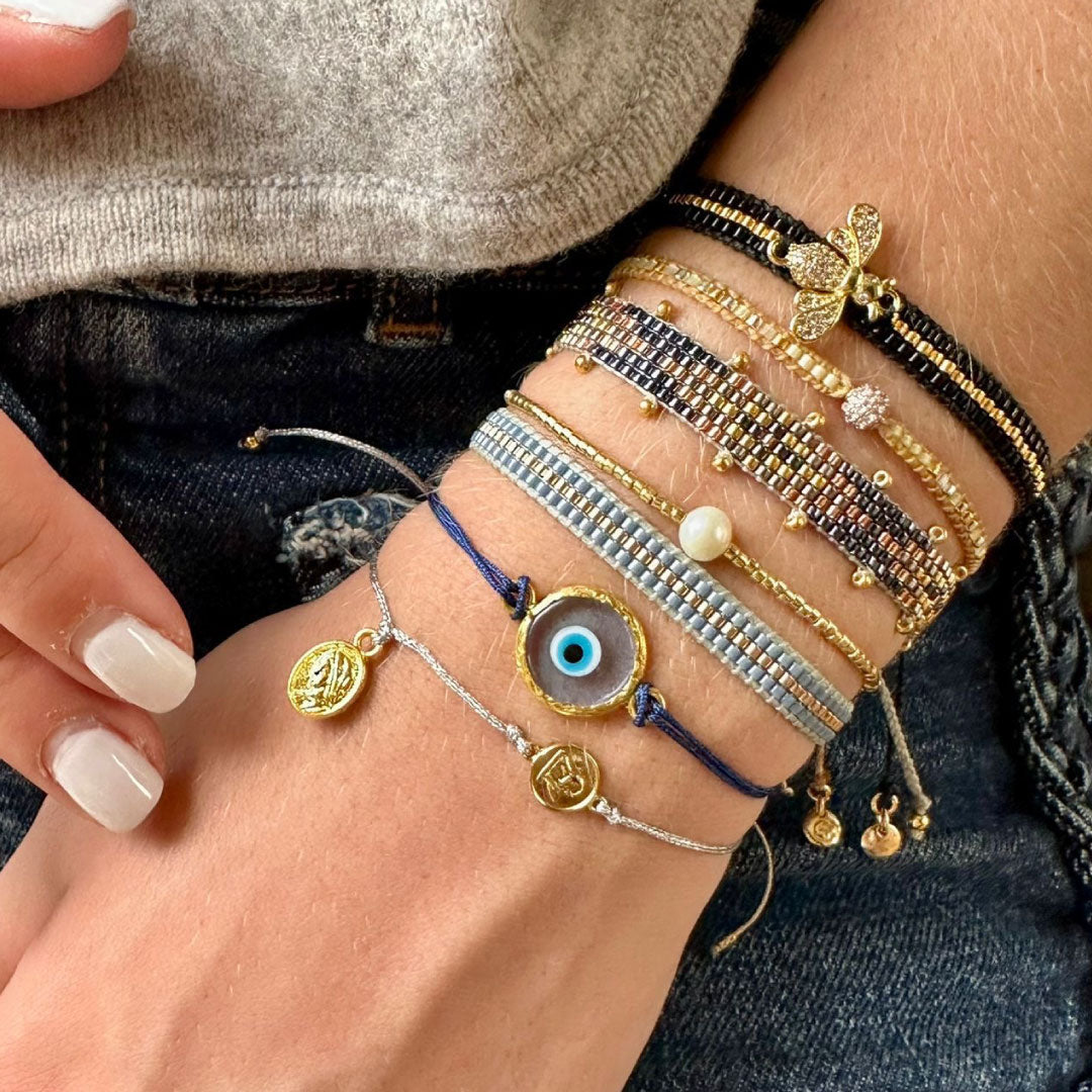 Miyuki Beaded Adjustable "Crystal BEE" Bracelet