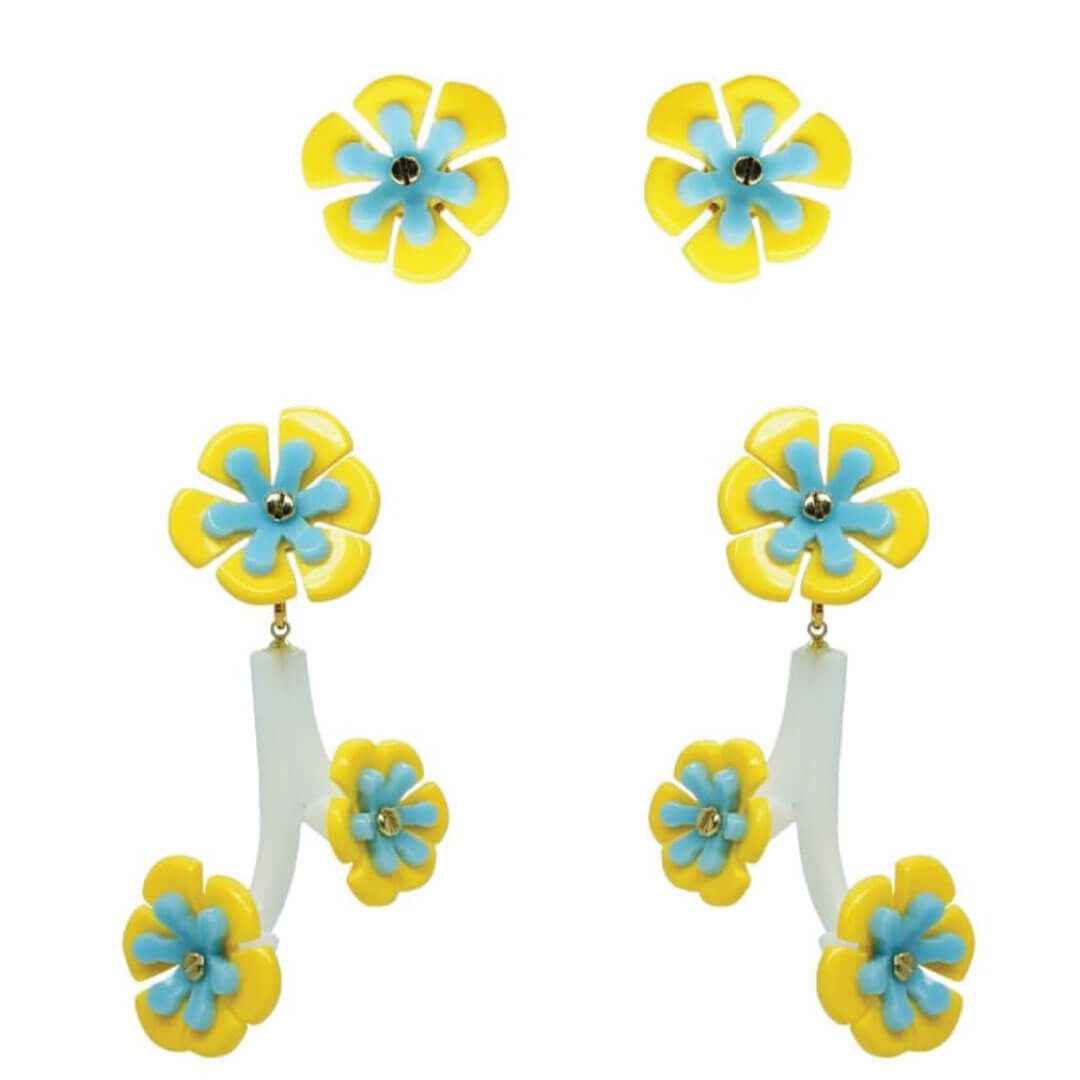 Fancy Brazilian Gissa Two- Pieces Post Earrings