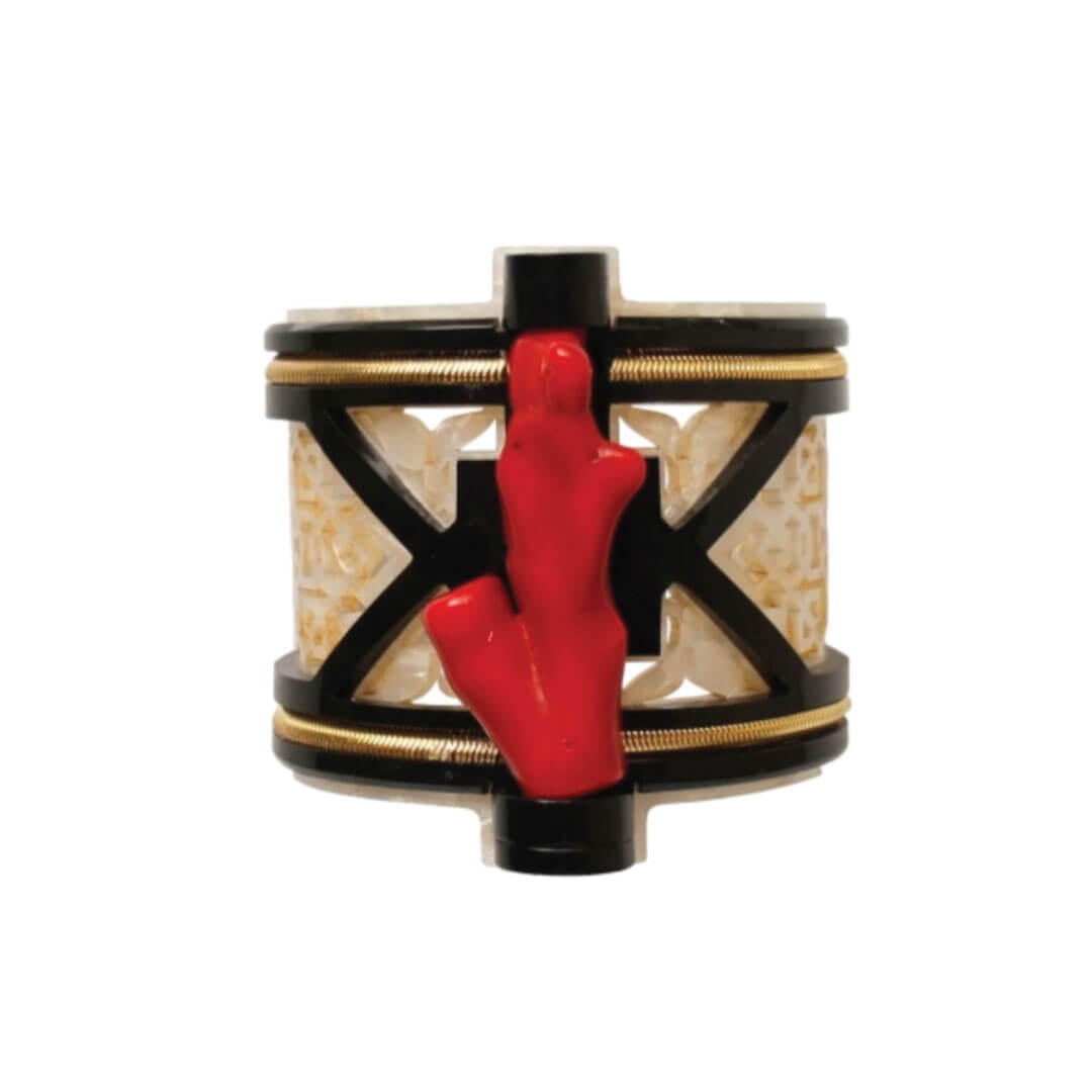 Gissa Handcrafted Acrylic Coral Design Cuff Bracelet
