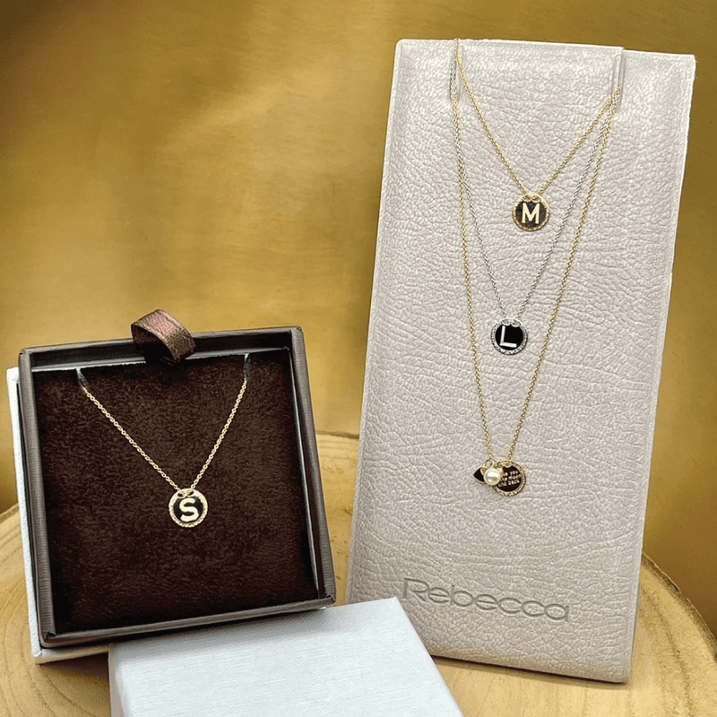 Rebecca Italian Design 18k Gold My Life - Initial Pendant Necklace Chain 16.5"