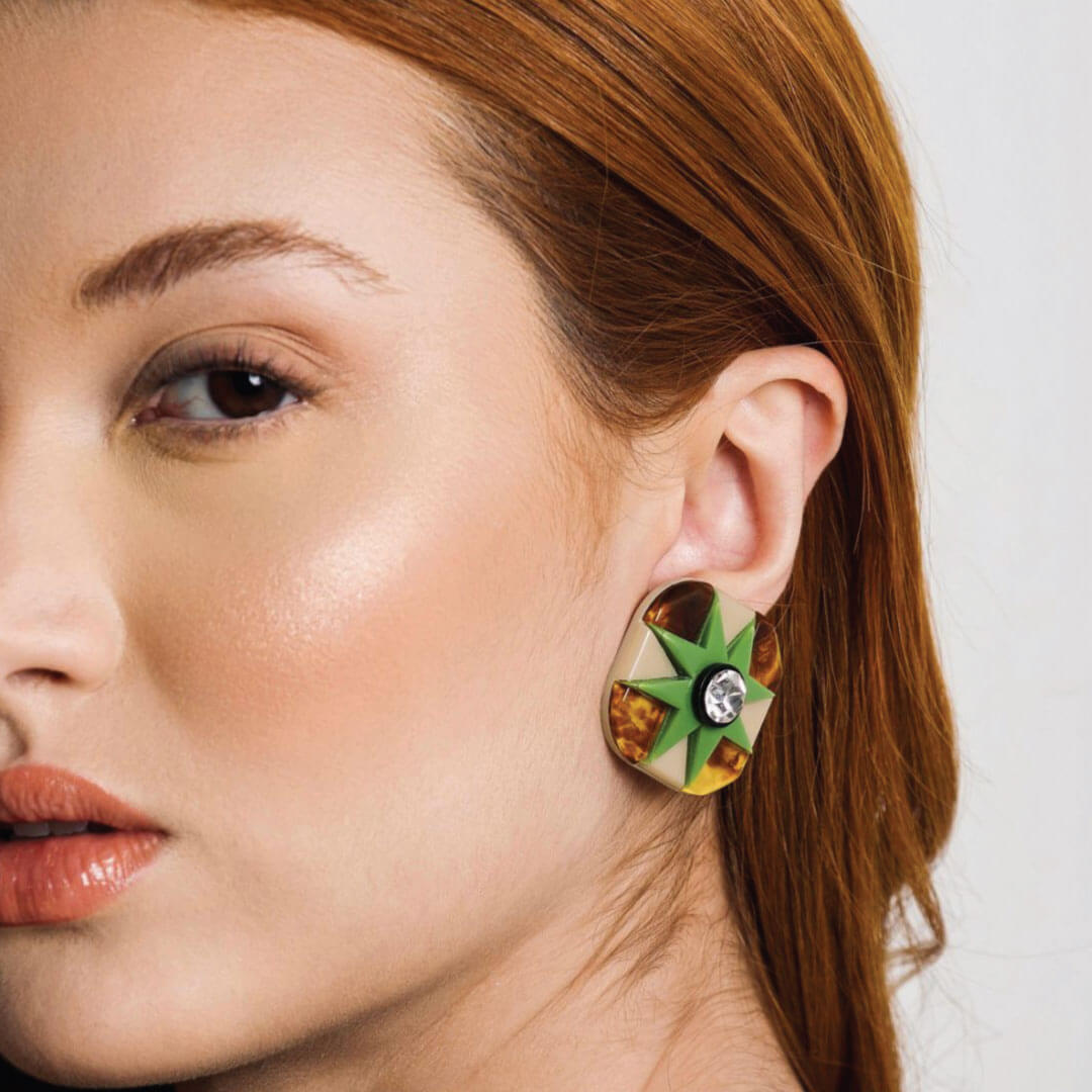 Gissa Brazilian Acrylic Post Earrings