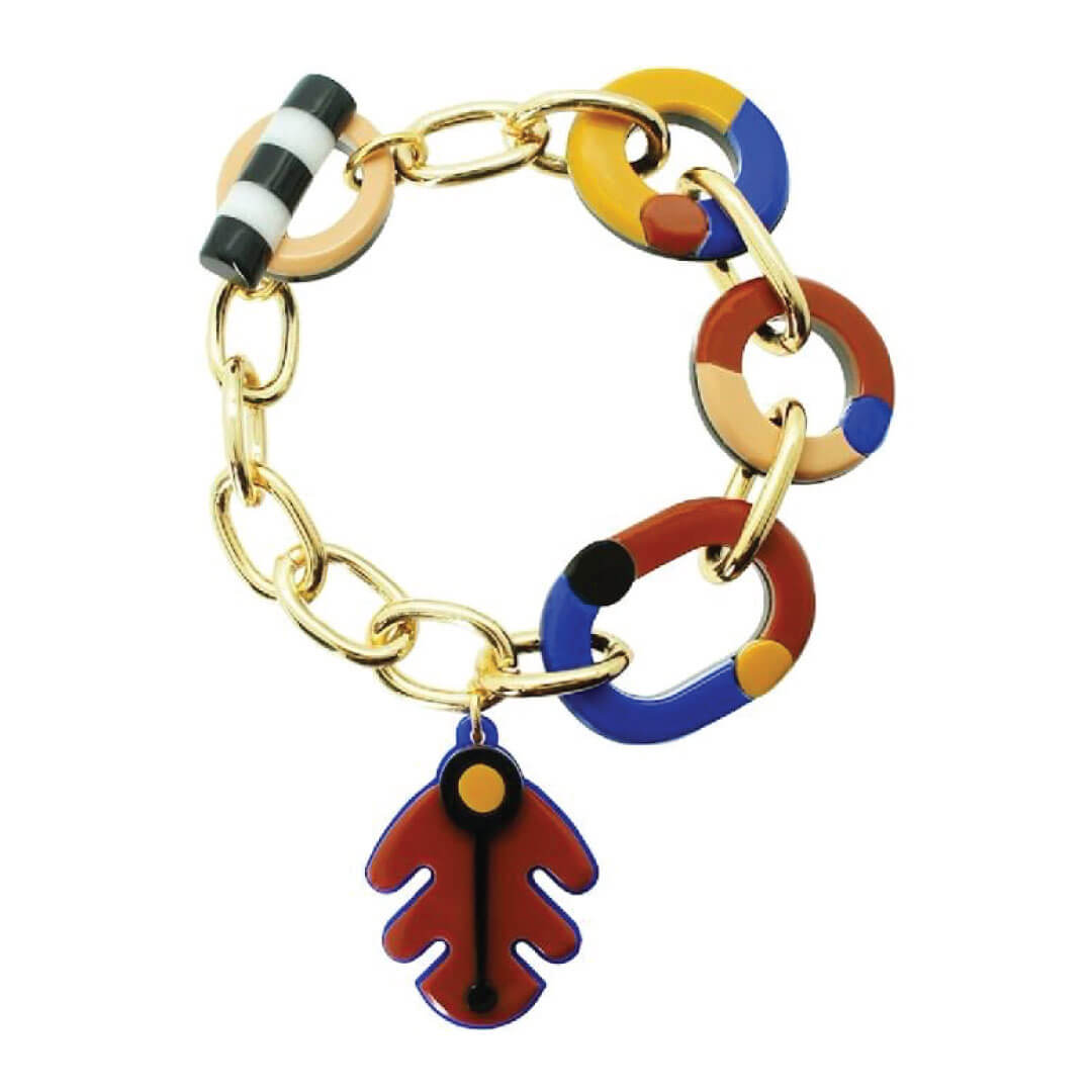 Brazilian Gissa Acrylic Link Bracelet 7.5 " length