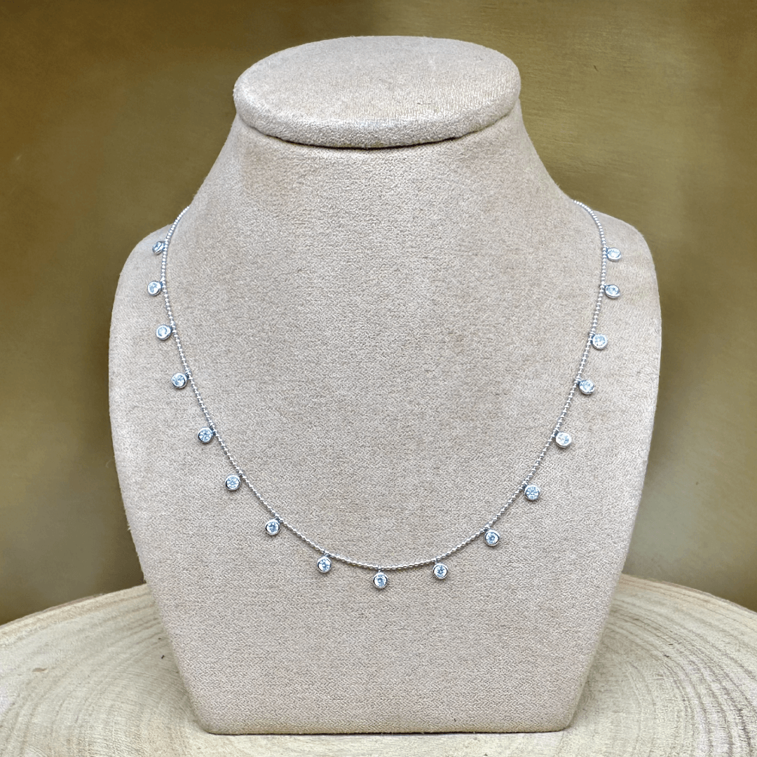 925 Sterling Silver & Crystal Charms Adjustable Chain Length 16"- 18 inches