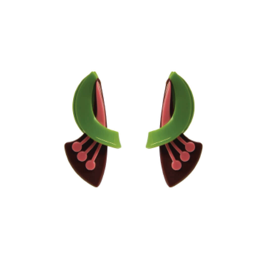 Brazilian Gissa Acrylic Medium Size Post Earrings