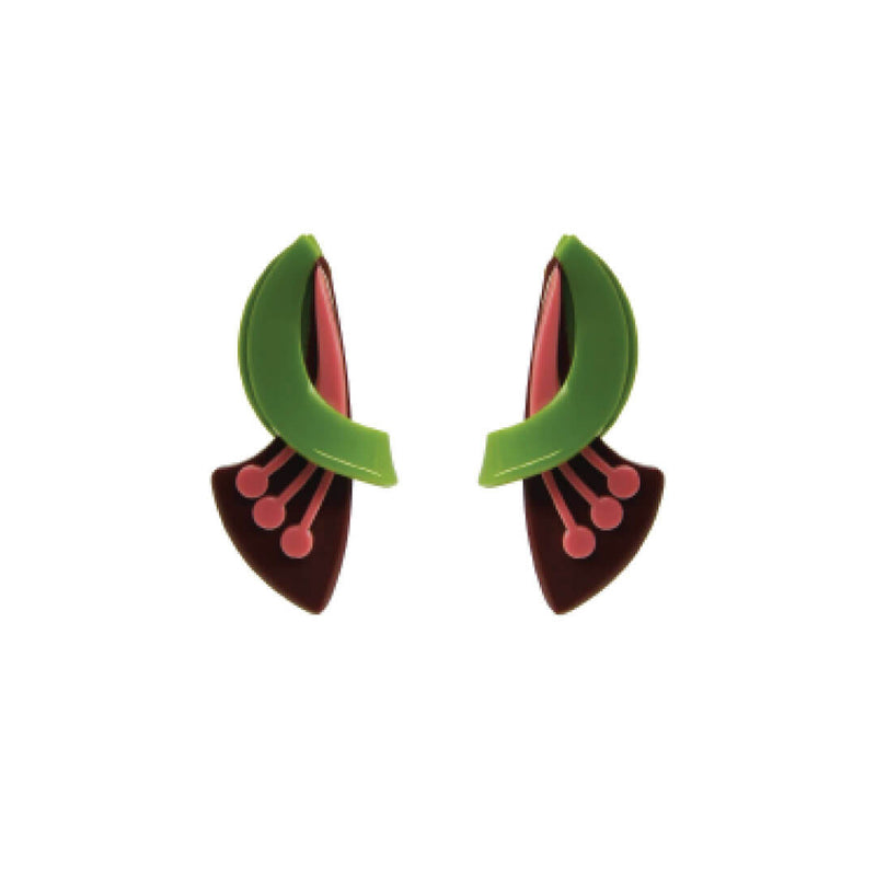 Brazilian Gissa Acrylic Medium Size Post Earrings