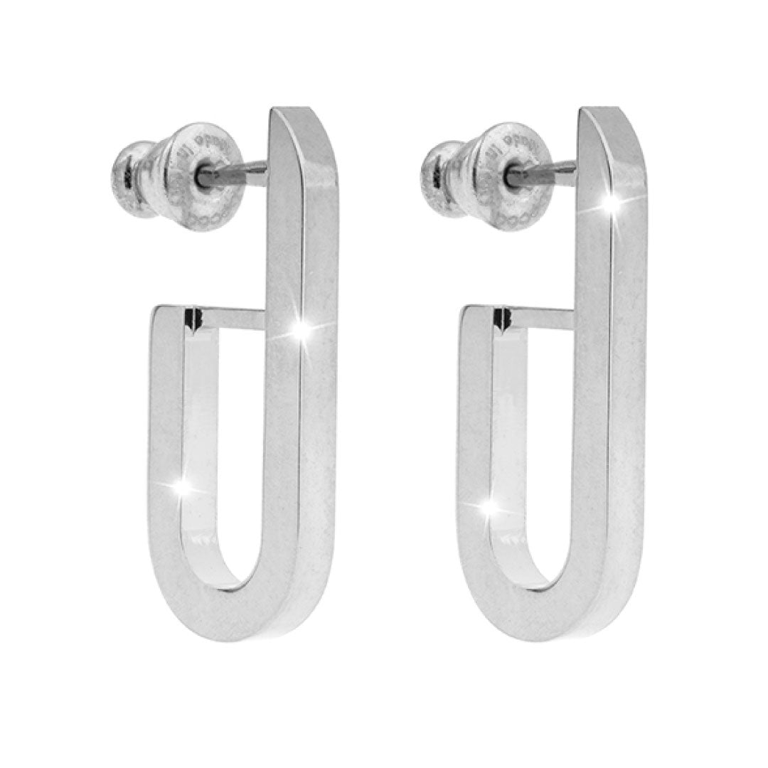 Rebecca Italian Design Bronze & 24k Gold Plated "Single Paper Clip Style" Post Earrings