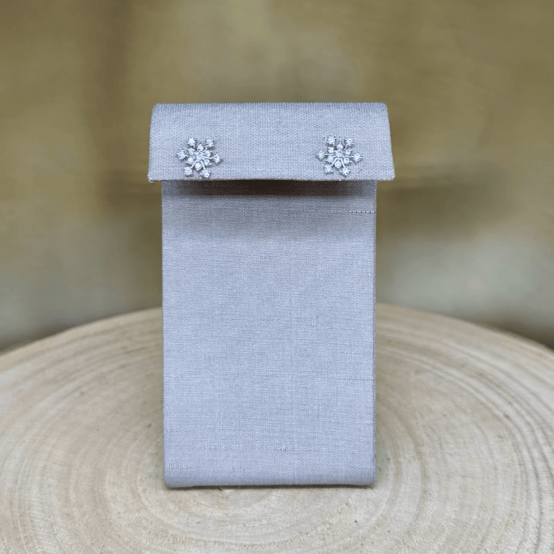 Crystal & 925 Sterling Silver "Snowflake" Post Earrings