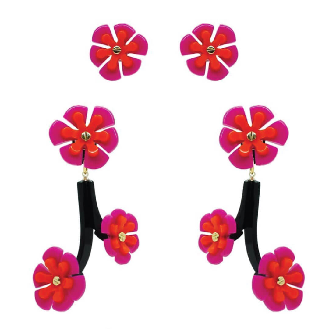 Fancy Brazilian Gissa Two- Pieces Post Earrings