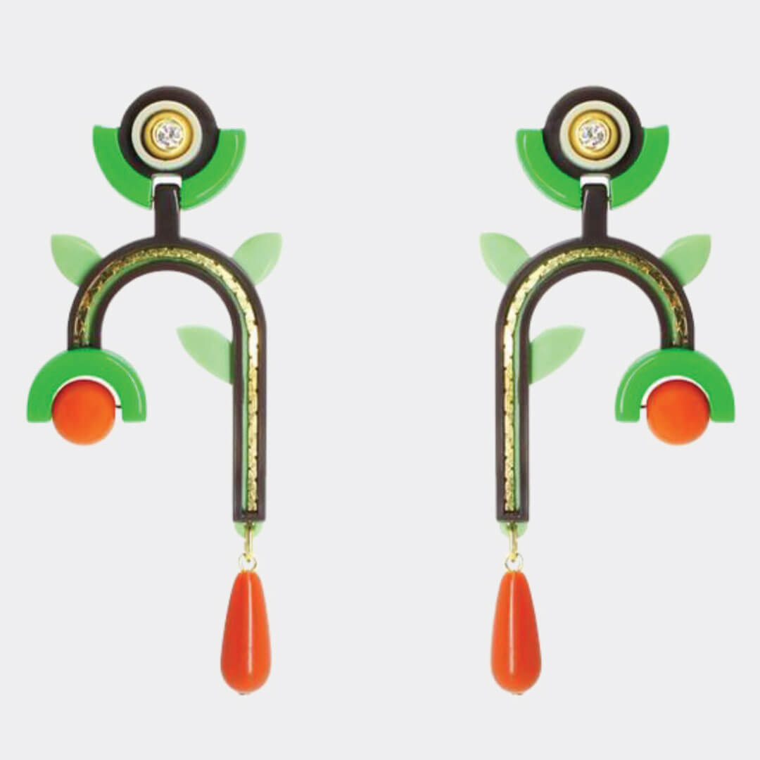 Gissa Brazilian Acrylic Drop Post Earrings