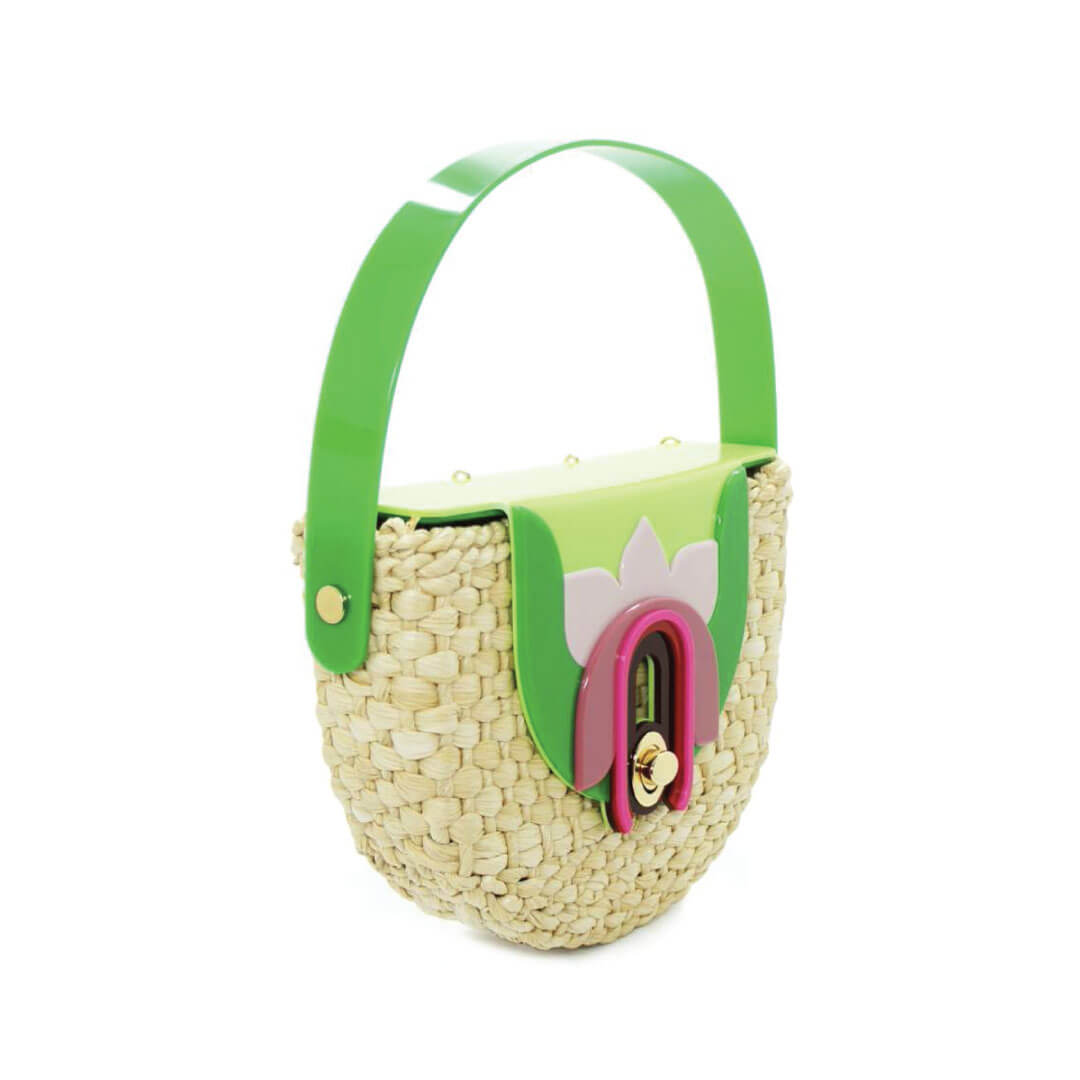 Gissa Brazilian Handcrafted Acrylic & Raffia Design Bag