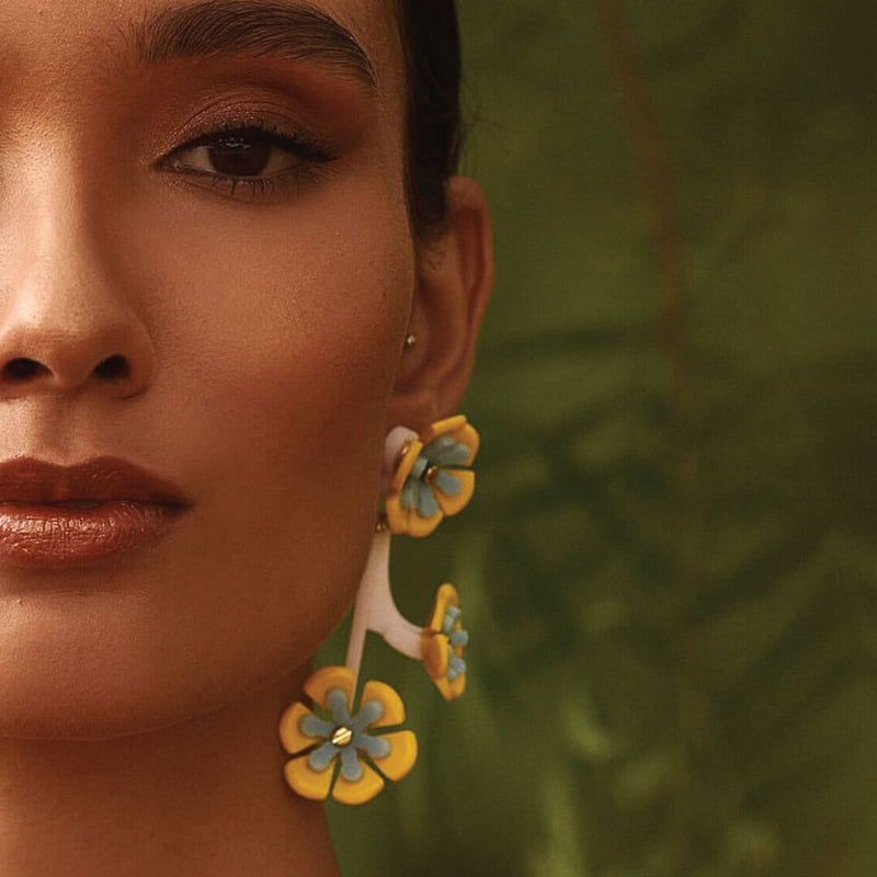 Fancy Brazilian Gissa Two- Pieces Post Earrings