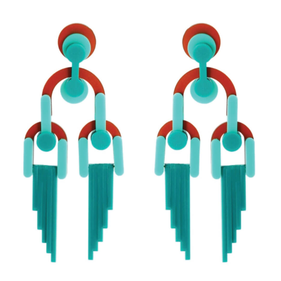 Gissa Brazilian Elongated Dangle  Acrylic Post Earrings