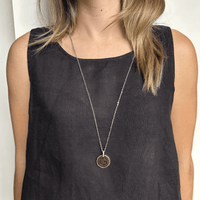 Rebecca Italian Design Bronze & 24k Gold Plated Long 34" Rose Initial Pendant Necklace