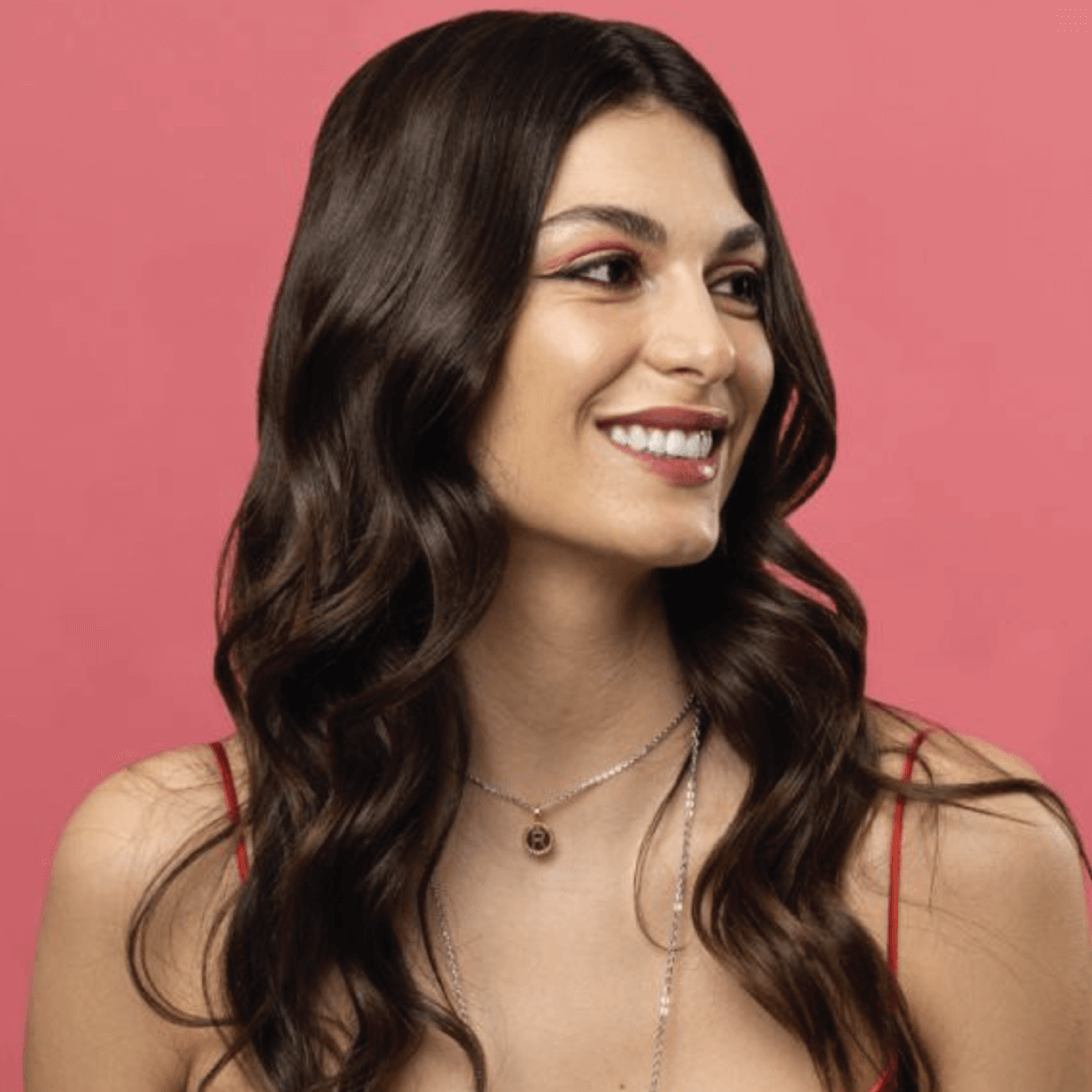 Rebecca Italian Design Bronze & 24k Rose Gold Plated Initial Pendant & White Necklace Chain 15"- 17.5" length size