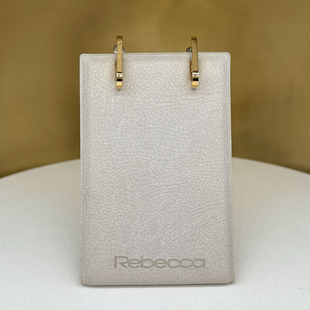 Rebecca Italian Design Bronze & 24k Gold Plated "Single Paper Clip Style" Post Earrings