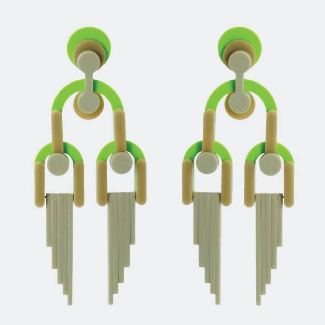 Gissa Brazilian Elongated Dangle  Acrylic Post Earrings