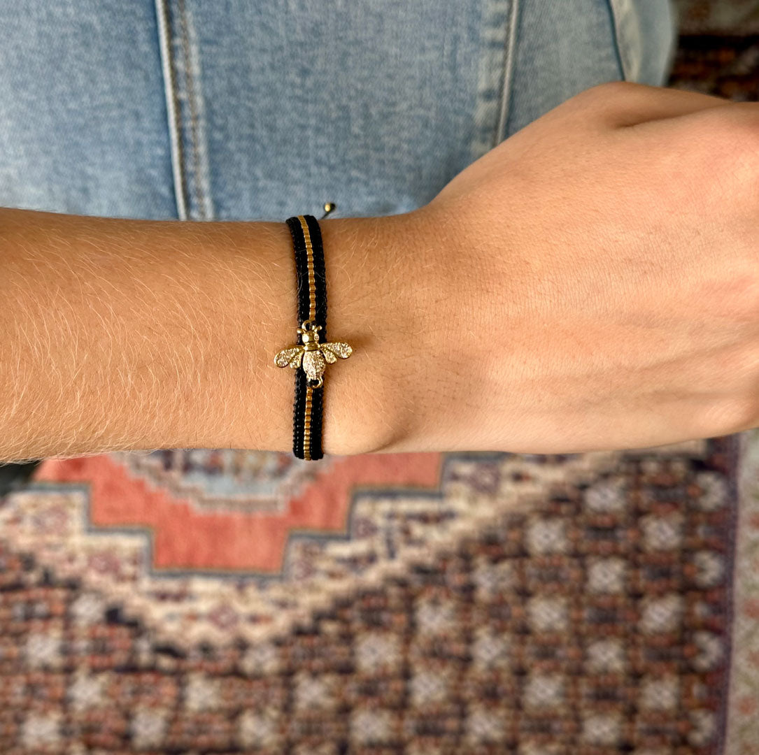 Miyuki Beaded Adjustable "Crystal BEE" Bracelet