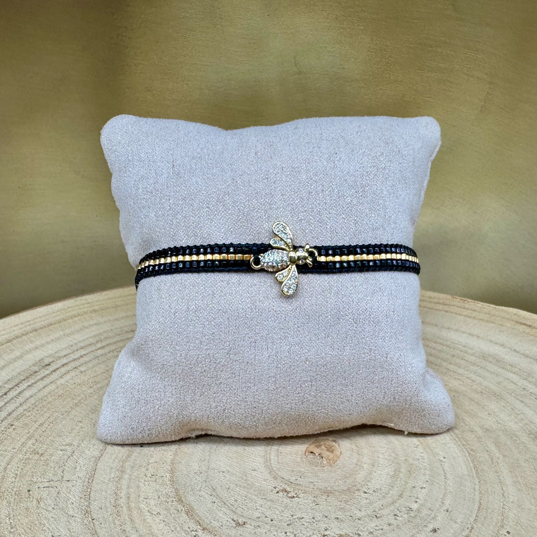 Miyuki Beaded Adjustable "Crystal BEE" Bracelet