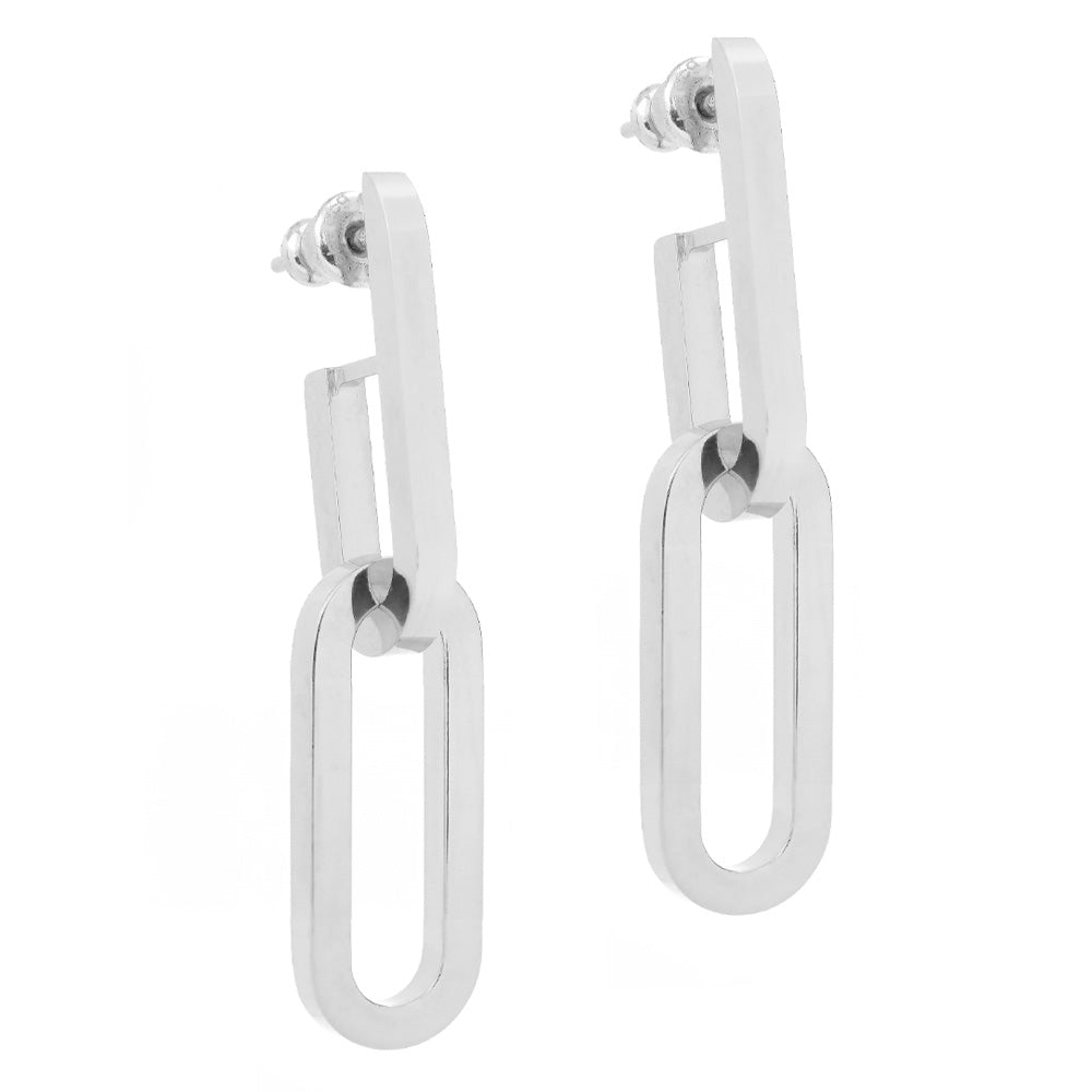 Rebecca Italian Design Bronze & 24k Gold Plated "Double Paper Clip Style" Post Earrings