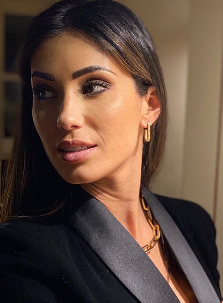 Rebecca Italian Design Bronze & 24k Gold Plated "Single Paper Clip Style" Post Earrings