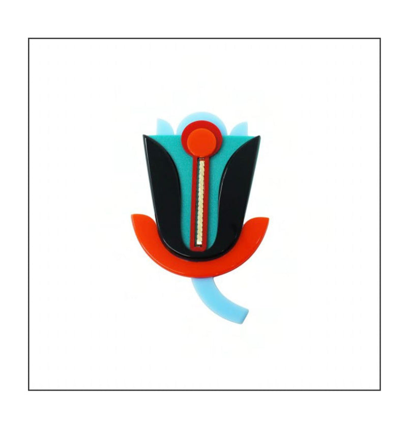 Gissa Brazilian Acrylic Flower Design Pin Pendant