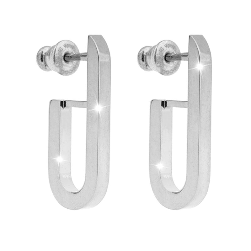 Rebecca Italian Design Bronze & 24k Gold Plated "Single Paper Clip Style" Post Earrings