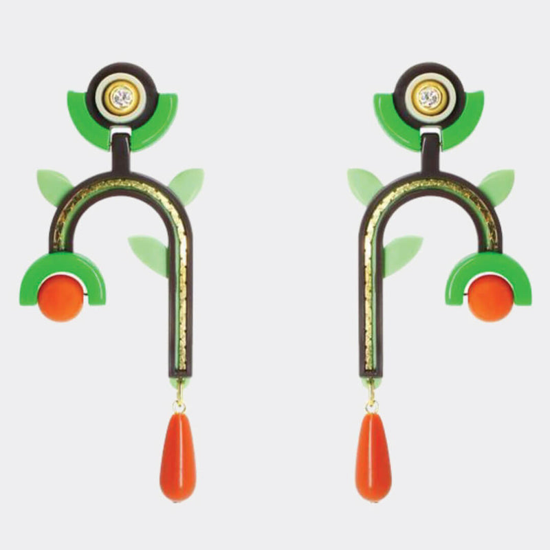 Gissa Brazilian Acrylic Drop Post Earrings