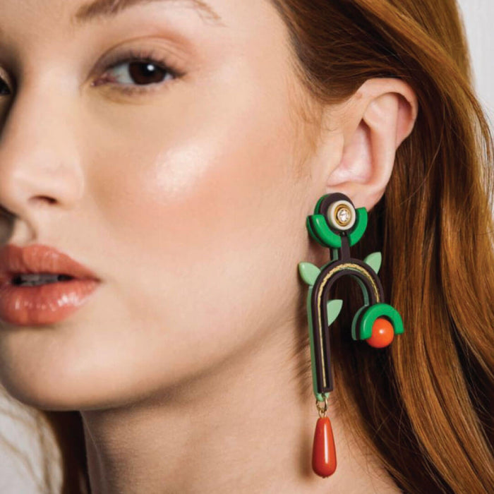 Gissa Brazilian Acrylic Drop Post Earrings