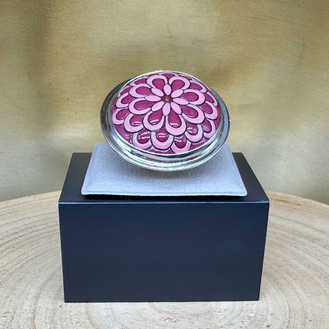 Agot Costa Rican Design Handcrafted Sterling Silver 925 & Handmade "Mandala" Ceramic Ring